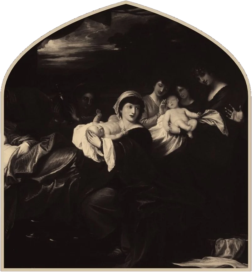 Painting of the birth of Jacob and Esau